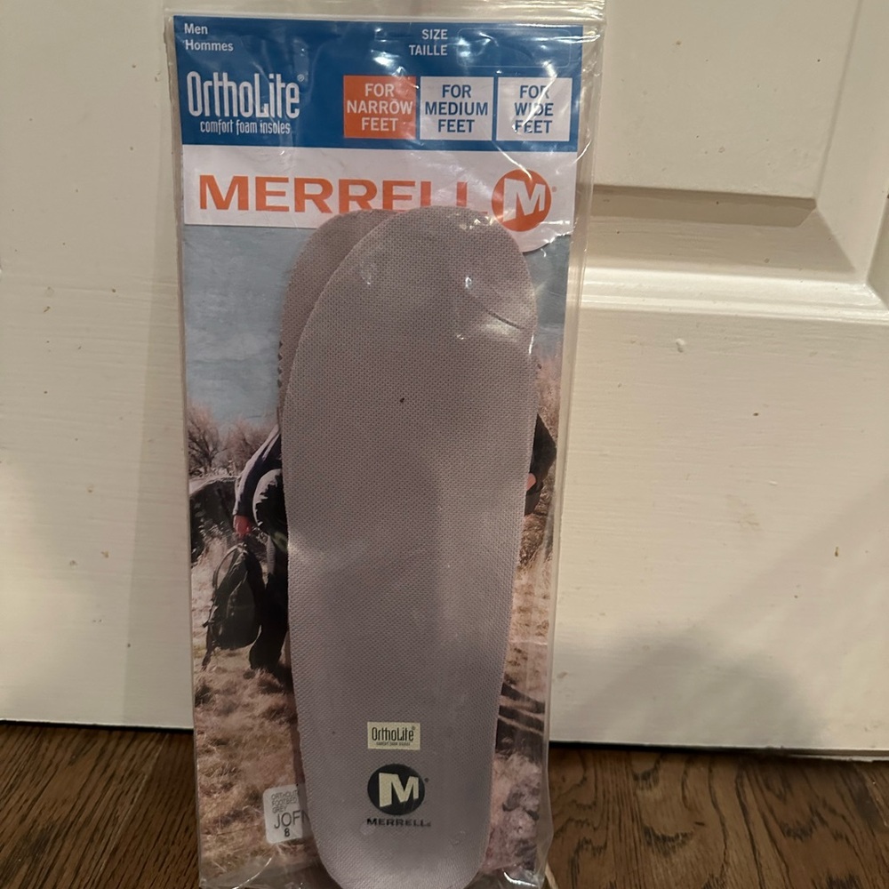 New Merrelle Insoles men Sz 8 Ortholite Comfort Foam Cushion For narrow Feet